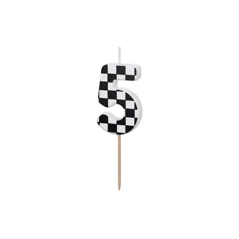 Świeczka urodzinowa Cyferka 5, 5.5 cm, mix