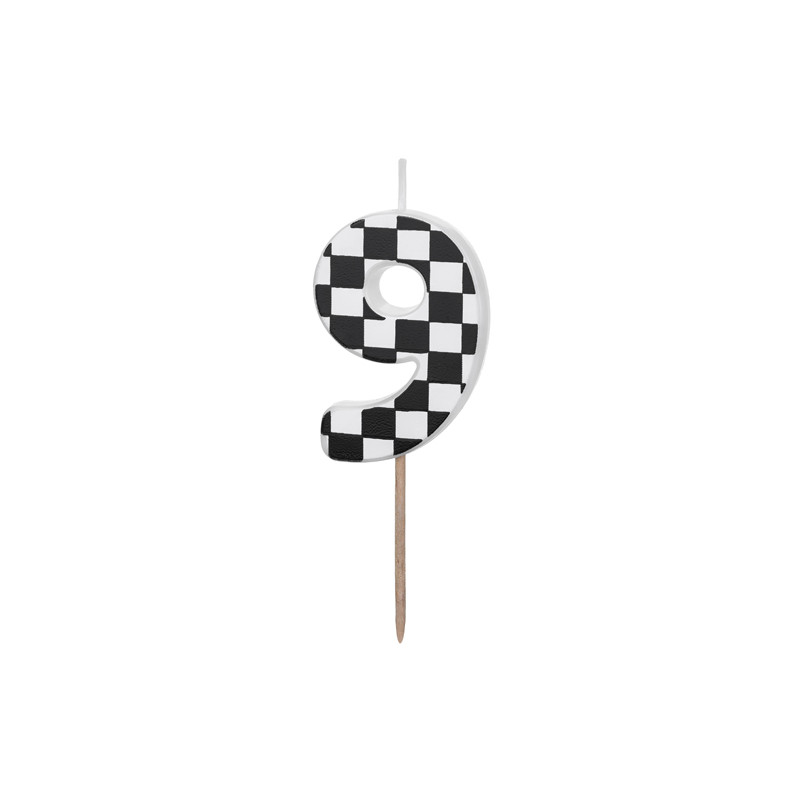 Świeczka urodzinowa Cyferka 9, 5.5 cm, mix