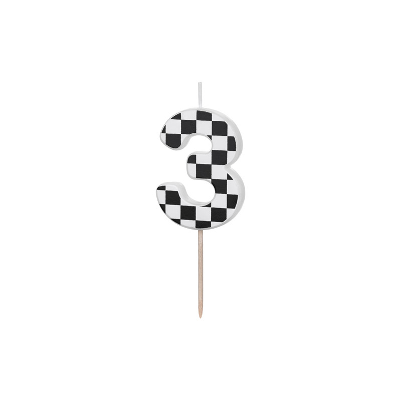 Świeczka urodzinowa Cyferka 3, 5.5 cm, mix