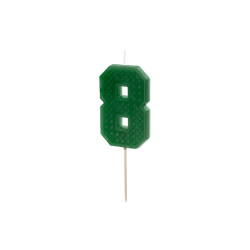 Świeczka urodzinowa Cyferka 8, 6 cm, zielony
