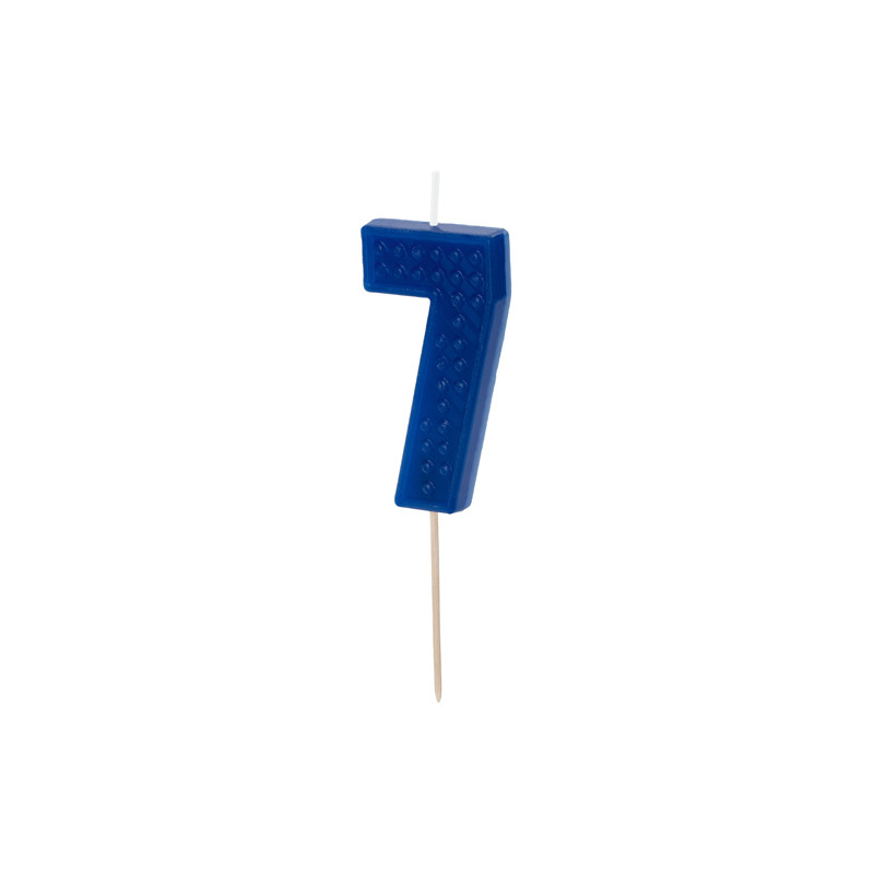 Świeczka urodzinowa Cyferka 7, 6 cm, niebieski