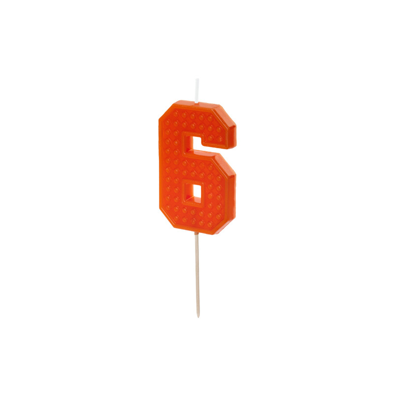 Świeczka urodzinowa Cyferka 6, 6 cm, czerwony