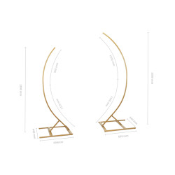 Stojak 2 niepełne łuki 200 cm i 180 cm - zestaw, złoty