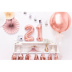 Balon foliowy Cyfra ''1'', 35cm, różowe złoto