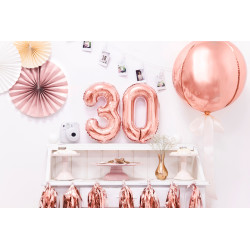 Balon foliowy Cyfra ''3'', 35cm, różowe złoto