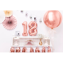 Balon foliowy Cyfra ''8'', 35cm, różowe złoto