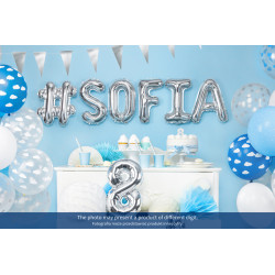 Balon foliowy Cyfra ''9'', 35cm, srebrny