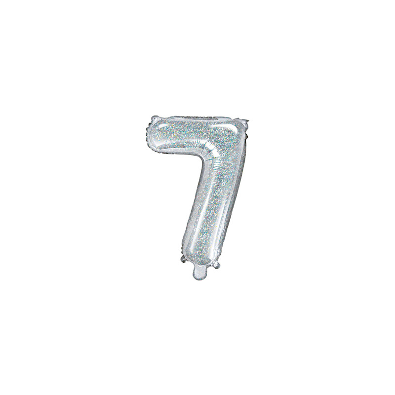 Balon foliowy Cyfra ''7'', 35cm, holograficzny