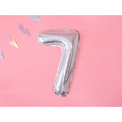 Balon foliowy Cyfra ''7'', 35cm, holograficzny
