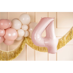 Balon foliowy Cyfra ''4'', 72cm, jasny różowy
