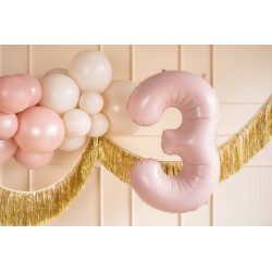 Balon foliowy Cyfra ''3'', 72cm, jasny różowy