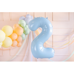 Balon foliowy Cyfra ''2'', 72cm, jasny niebieski