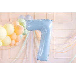 Balon foliowy Cyfra ''7'', 72cm, jasny niebieski