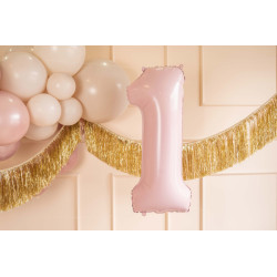 Balon foliowy Cyfra ''1'', 72cm, jasny różowy