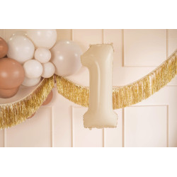 Balon foliowy Cyfra ''1'', 72cm, beż