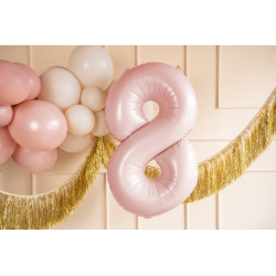 Balon foliowy Cyfra ''8'', 72cm, jasny różowy