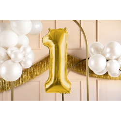Balon foliowy Cyfra ''1'', 72cm, jasny złoty