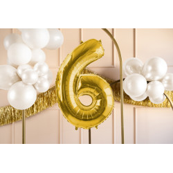 Balon foliowy Cyfra ''6'', 72cm, jasny złoty