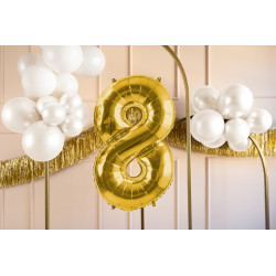 Balon foliowy Cyfra ''8'', 72cm, jasny złoty