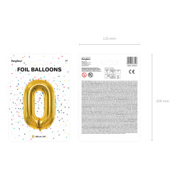 Balon foliowy Cyfra ''0'', 86cm, złoty