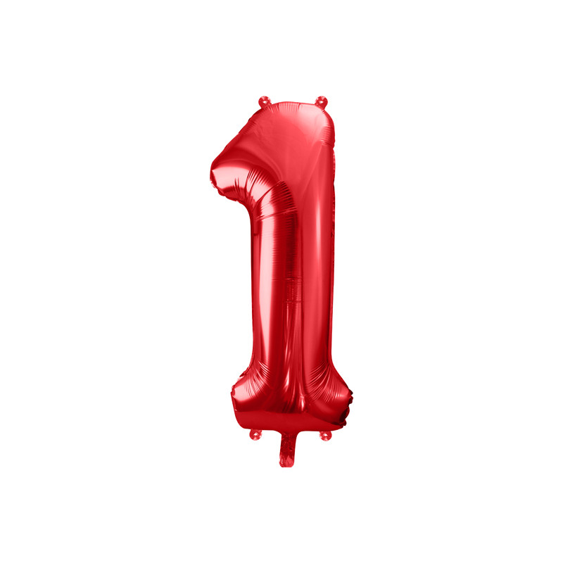 Balon foliowy Cyfra ''1'', 86cm, czerwony