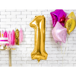 Balon foliowy Cyfra ''1'', 86cm, złoty