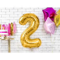 Balon foliowy Cyfra ''2'', 86cm, złoty