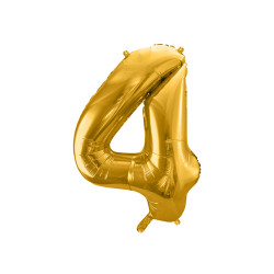 Balon foliowy Cyfra ''4'', 86cm, złoty