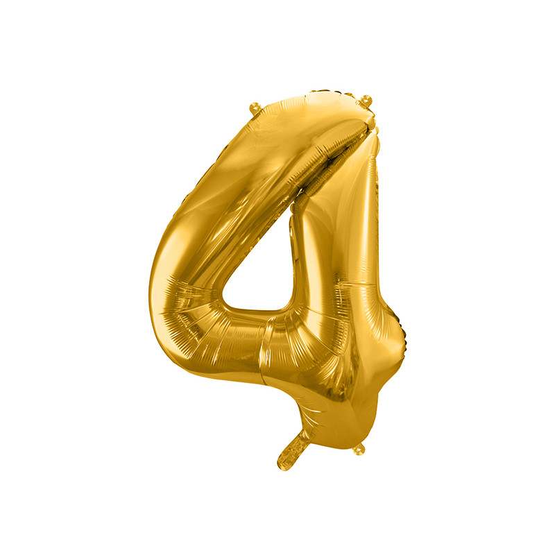 Balon foliowy Cyfra ''4'', 86cm, złoty