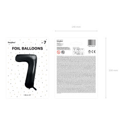 Balon foliowy Cyfra ''7'', 86cm, czarny