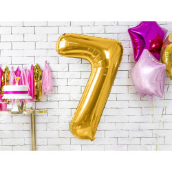 Balon foliowy Cyfra ''7'', 86cm, złoty
