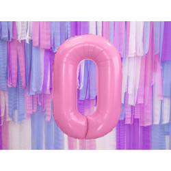 Balon foliowy Cyfra ''0'', 86cm, różowy