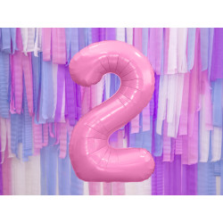Balon foliowy Cyfra ''2'', 86cm, różowy
