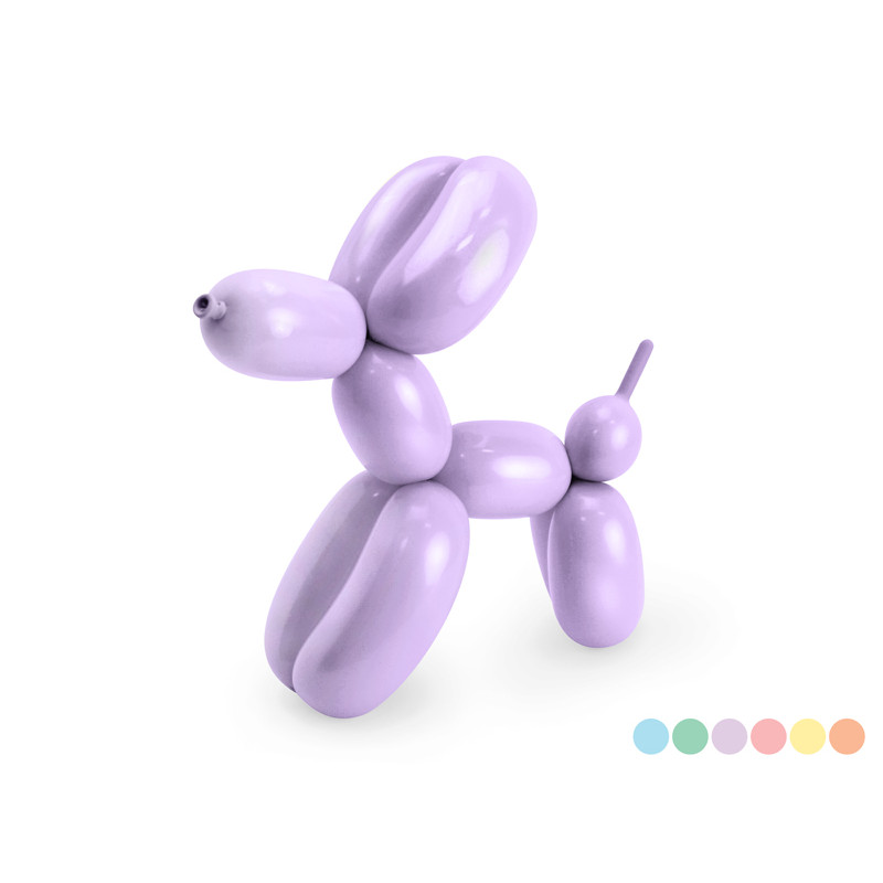 Balony modeliny pastelowe 130cm z pompką, mix (1 op. / 30 szt.)