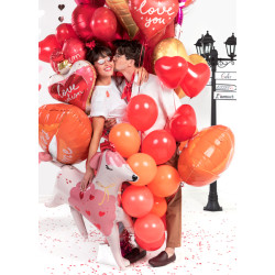 Balony 16'' Serca, Pastel czerwony (1 op. / 6 szt.)