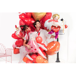 Balony 16'' Serca, Pastel czerwony (1 op. / 6 szt.)