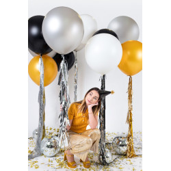 Balon okrągły 60 cm, Metallic Silver Snow