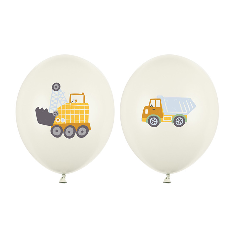 Balony 30 cm, Pojazdy budowlane, mix (1 op. / 50 szt.)