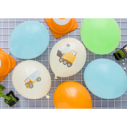 Balony 30 cm, Pojazdy budowlane, mix (1 op. / 50 szt.)
