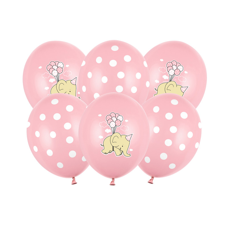 Balony 30cm, Słonik, Pastel Pink Mix (1 op. / 50 szt.)
