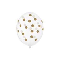 Balony 30cm, Kropki, Crystal Clear (1 op. / 50 szt.)