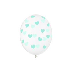 Balony 30cm, Serduszka, Crystal Clear (1 op. / 50 szt.)
