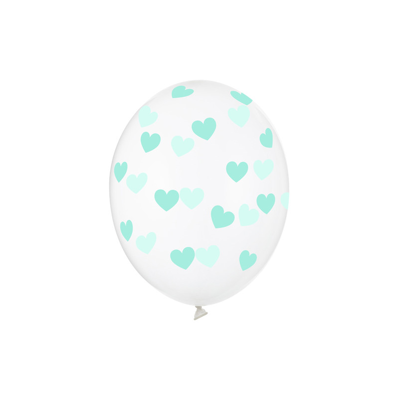 Balony 30cm, Serduszka, Crystal Clear (1 op. / 50 szt.)
