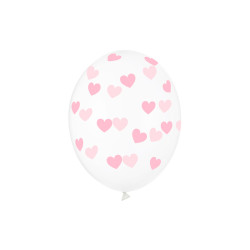 Balony 30cm, Serduszka, Crystal Clear (1 op. / 50 szt.)