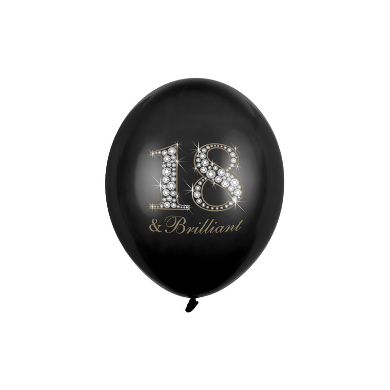 Balony 30cm, 18 & Brilliant, Pastel Black (1 op. / 50 szt.)