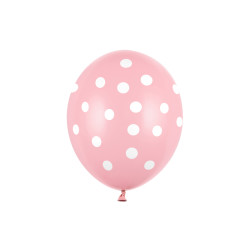Balony 30cm, Kropki, Pastel Baby Pink (1 op. / 50 szt.)