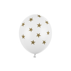 Balony 30cm, Gwiazdki, Pastel Pure White (1 op. / 50 szt.)