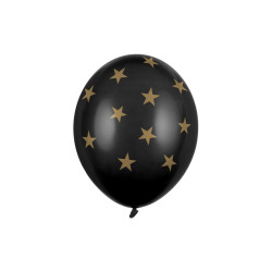 Balony 30cm, Gwiazdki, Pastel Black (1 op. / 50 szt.)