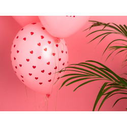 Balony 30 cm, Serca, Pastel Baby Pink (1 op. / 50 szt.)