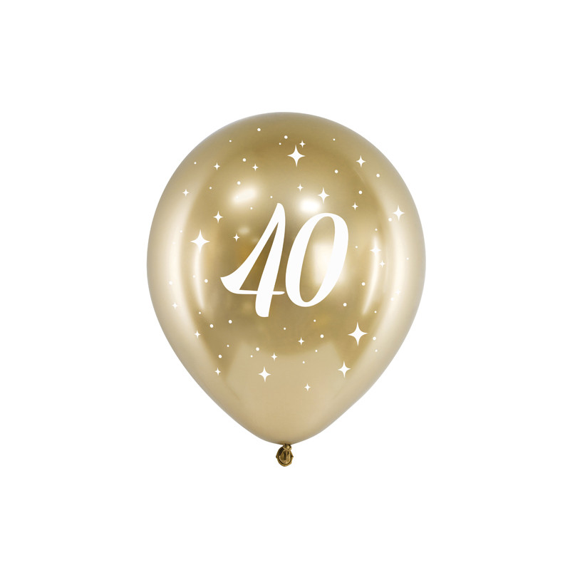 Balony Glossy 30cm, 40, złoty (1 op. / 6 szt.)